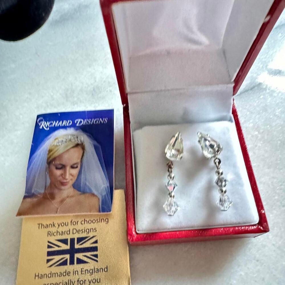 Richard designs silver crystal earrings
